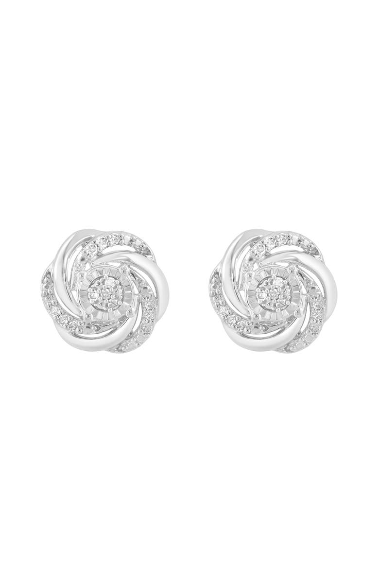 EFFY Diamond Swirl Stud Earrings, Alternate, color, White