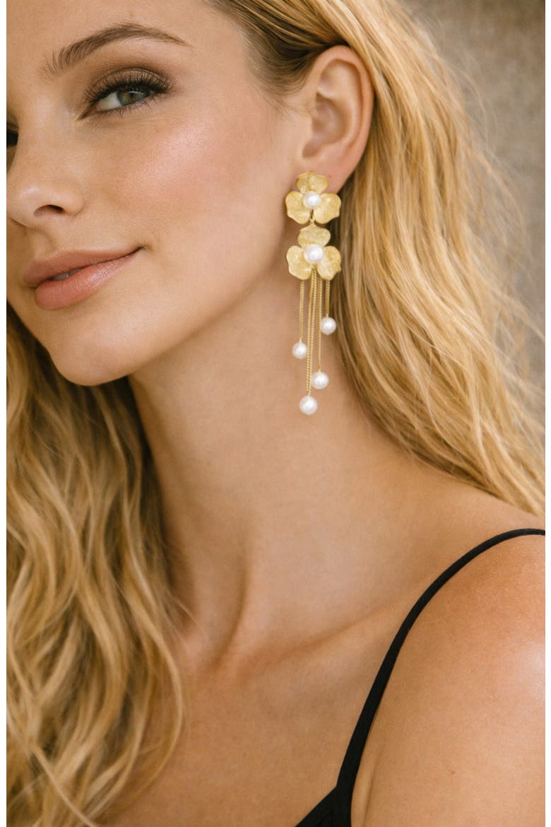 Romina Bloom Statement Earrings, Alternate, color, GOLD