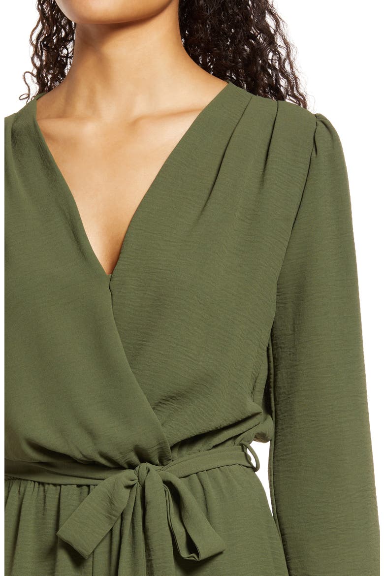 Long Sleeve Belted Jumpsuit, Alternate, color, OLIVE