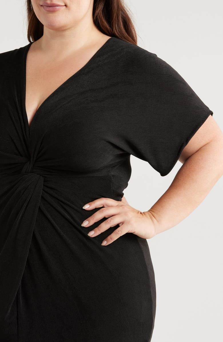 24seven Comfort Apparel Twist Front Vent Dress, Alternate, color, 