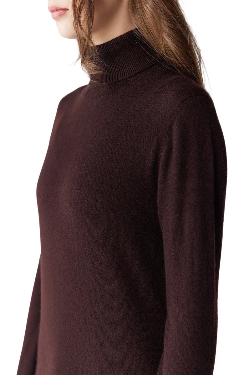 GOBI Mongolian Cashmere Essential Cashmere Turtleneck Sweater, Alternate, color, Coffee Bean