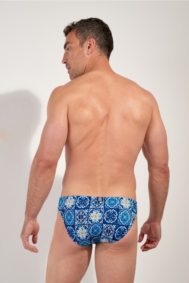 Maiolica Swim Micro Briefs, Alternate, color, Blue Print