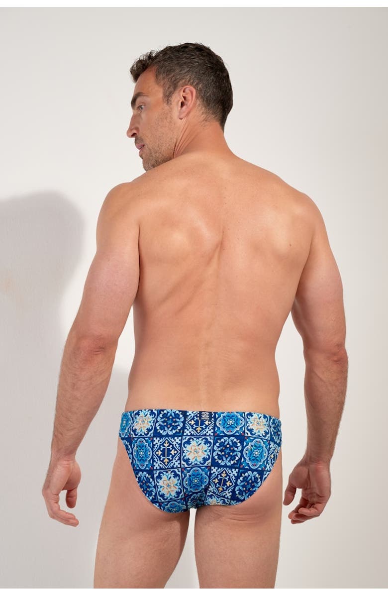 HOM Maiolica Swim Micro Briefs, Alternate, color, Blue Print