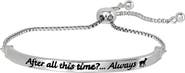 HARRY POTTER Snape's Silver Plated Love Always Bar Lariat Bracelet, 8.5"