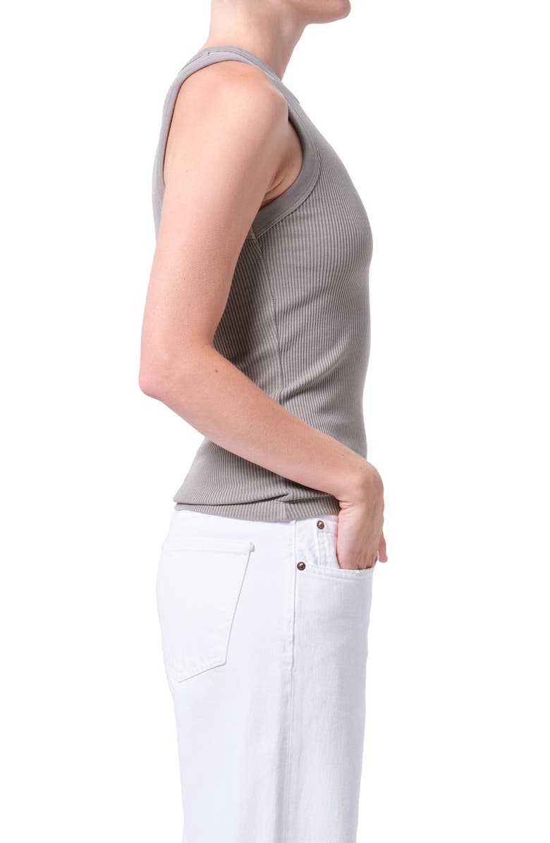 AGOLDE Leigh Rib Racerback Tank, Alternate, color, Drab Military