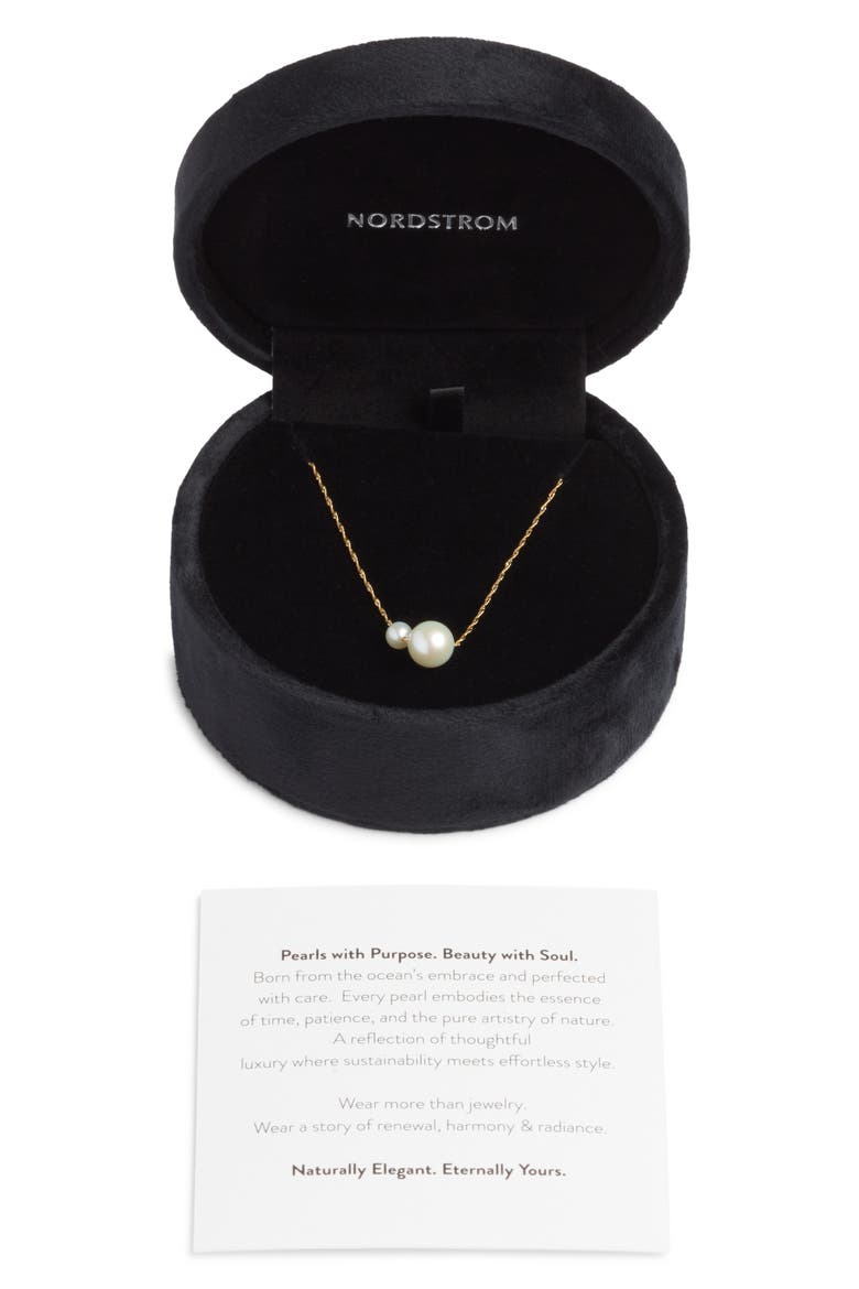 Freshwater Pearl Necklace, Alternate, color, WHITE- 14K YELLOW GOLD