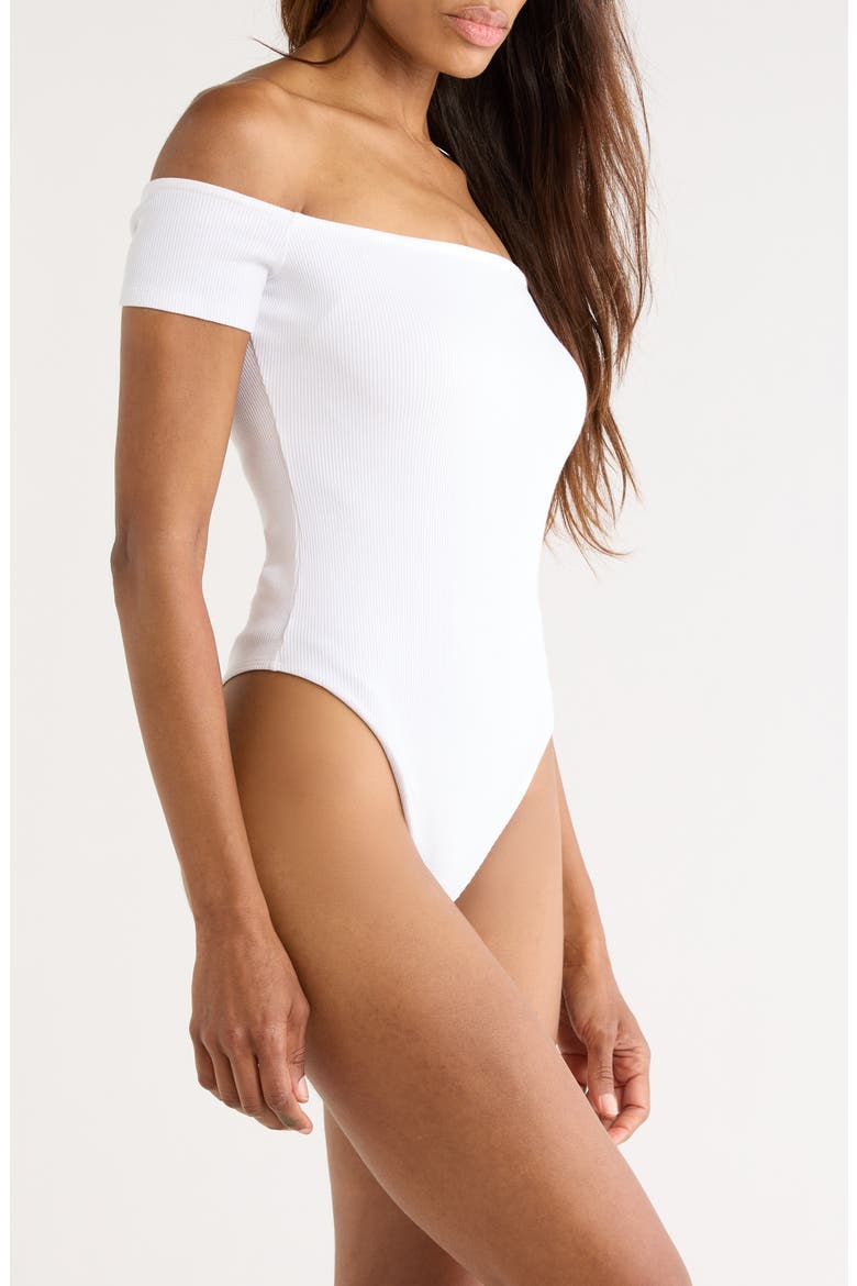 Adana Off the Shoulder Bodysuit, Alternate, color, WHITE
