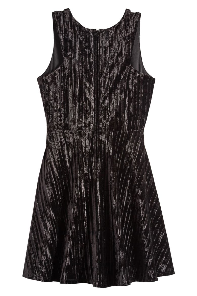 Kids' Velvet Rib Party Dress, Alternate, color, BLACK
