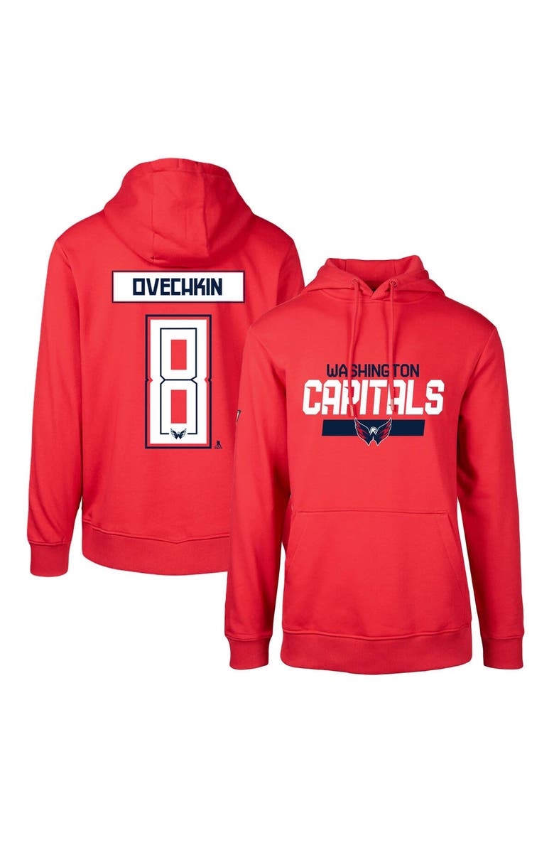 LEVELWEAR Men's Levelwear Alexander Ovechkin Red Washington Capitals Podium Name & Number Pullover Hoodie, Alternate, color, Red