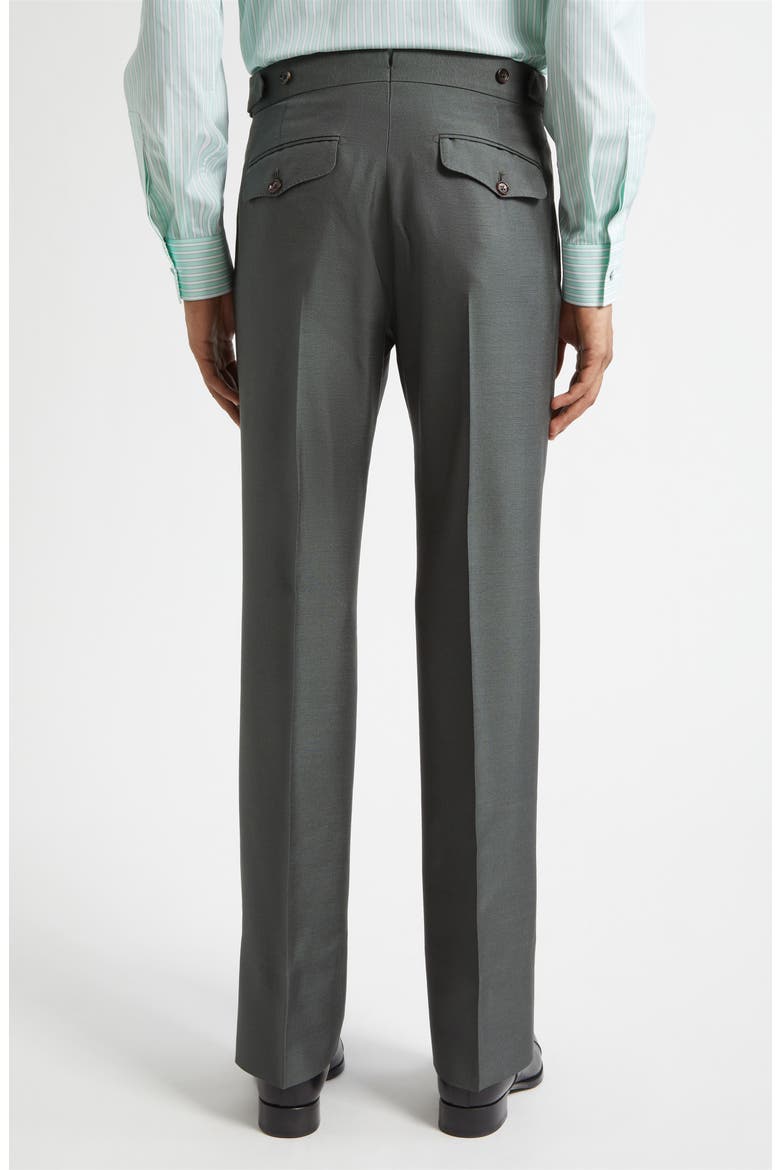 Silk Canvas Straight Leg Pants, Alternate, color, PINE GREEN