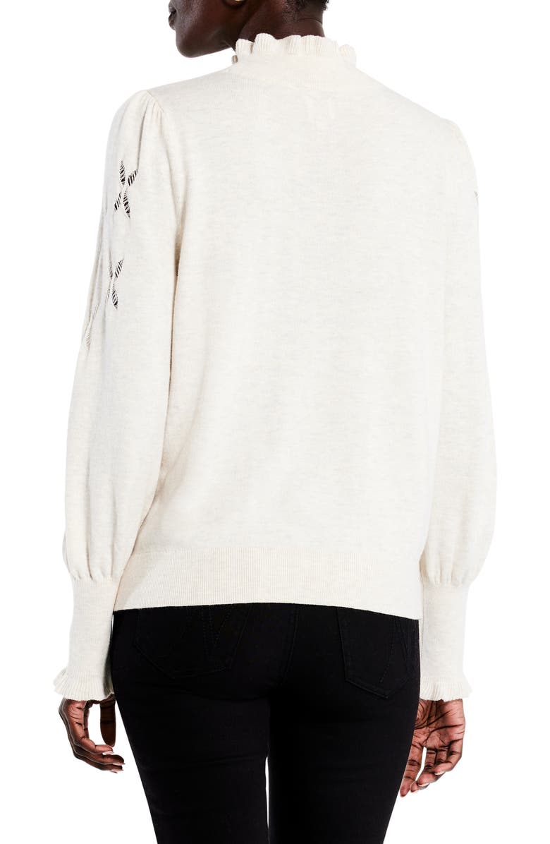 NIC+ZOE Pointelle Pip Sweater, Alternate, color, Sandshell