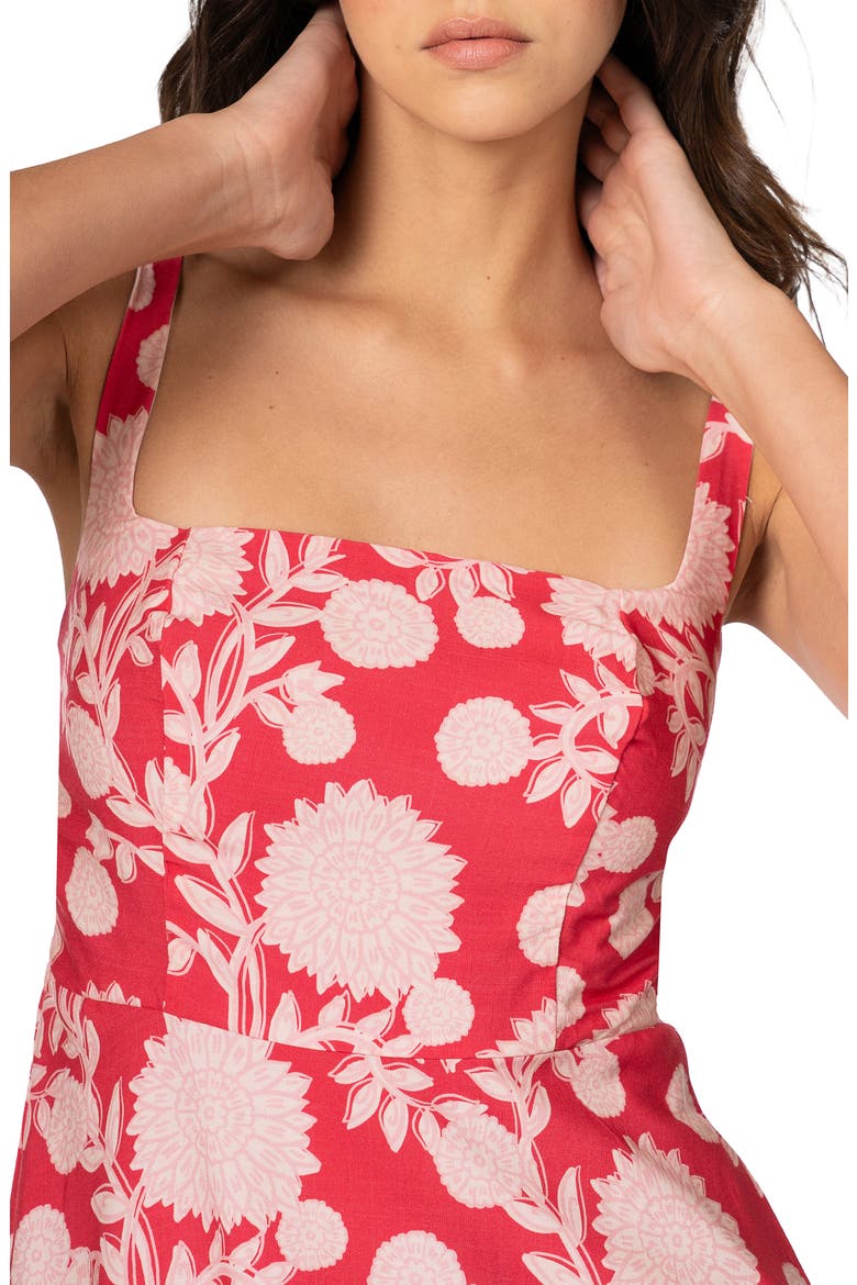Isolde Floral Minidress Cover-Up, Alternate, color, BRIGHT RED
