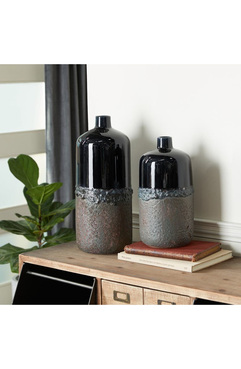 Novogratz Black 2-Piece Ceramic Vase Set, Alternate, color, 