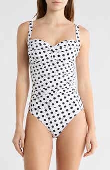 Betsey Johnson Sweetheart Ruched One-Piece Swimsuit