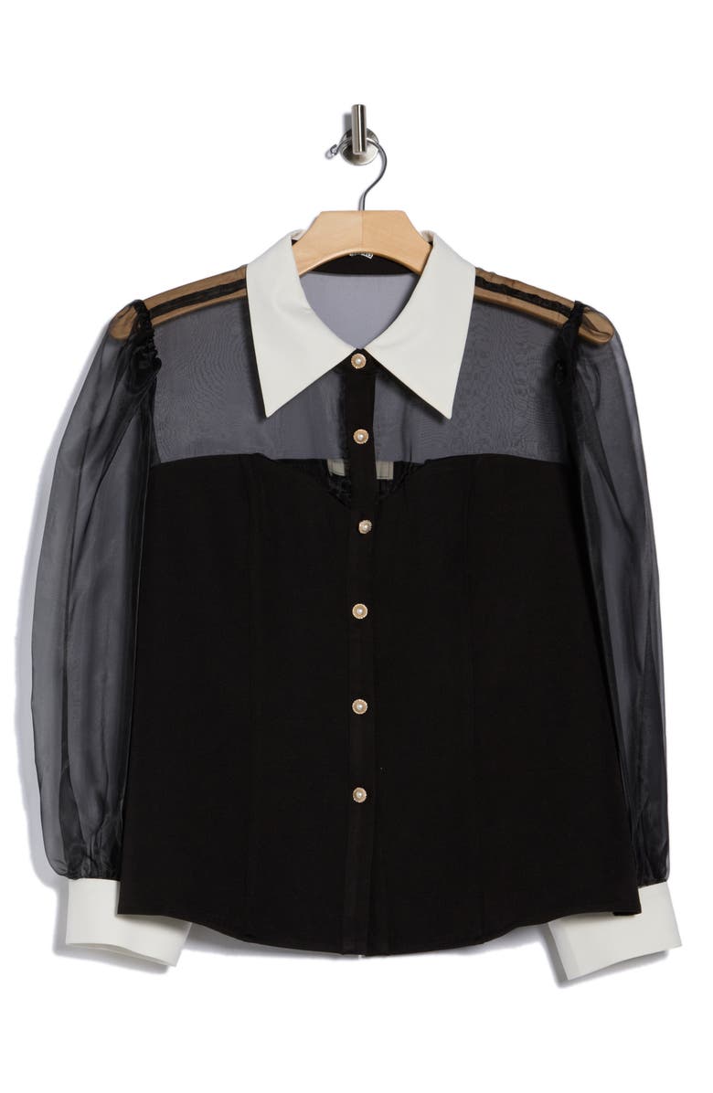 BY DESIGN Carlita Top, Main, color, Black/ White