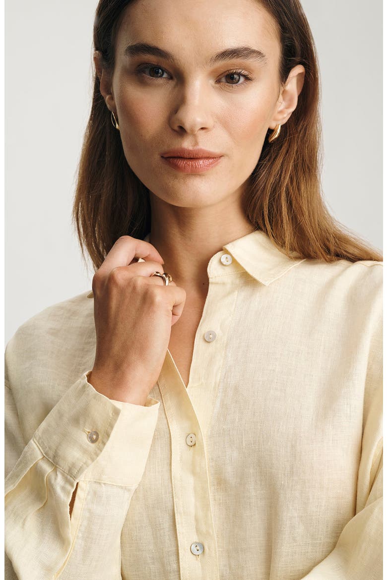 Relaxed Fit Linen Button-Up Shirt, Alternate, color, FLAN