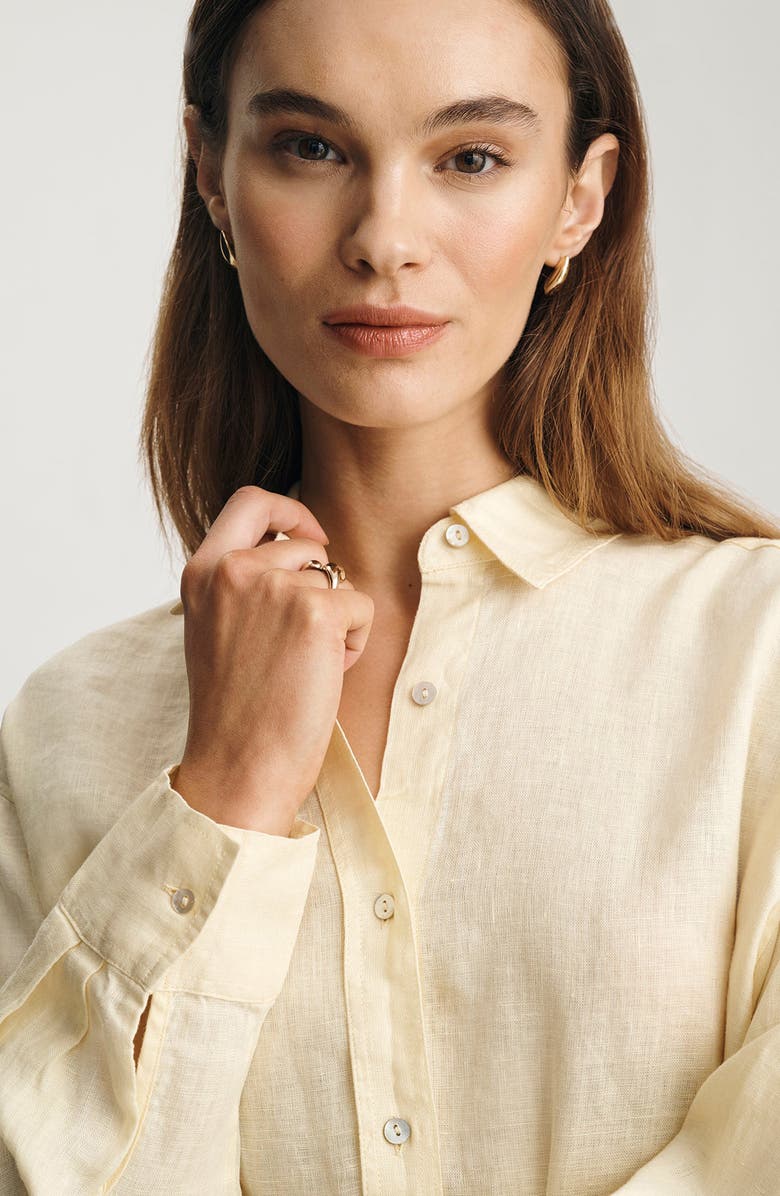 Mavi Jeans Relaxed Fit Linen Button-Up Shirt, Alternate, color, Flan