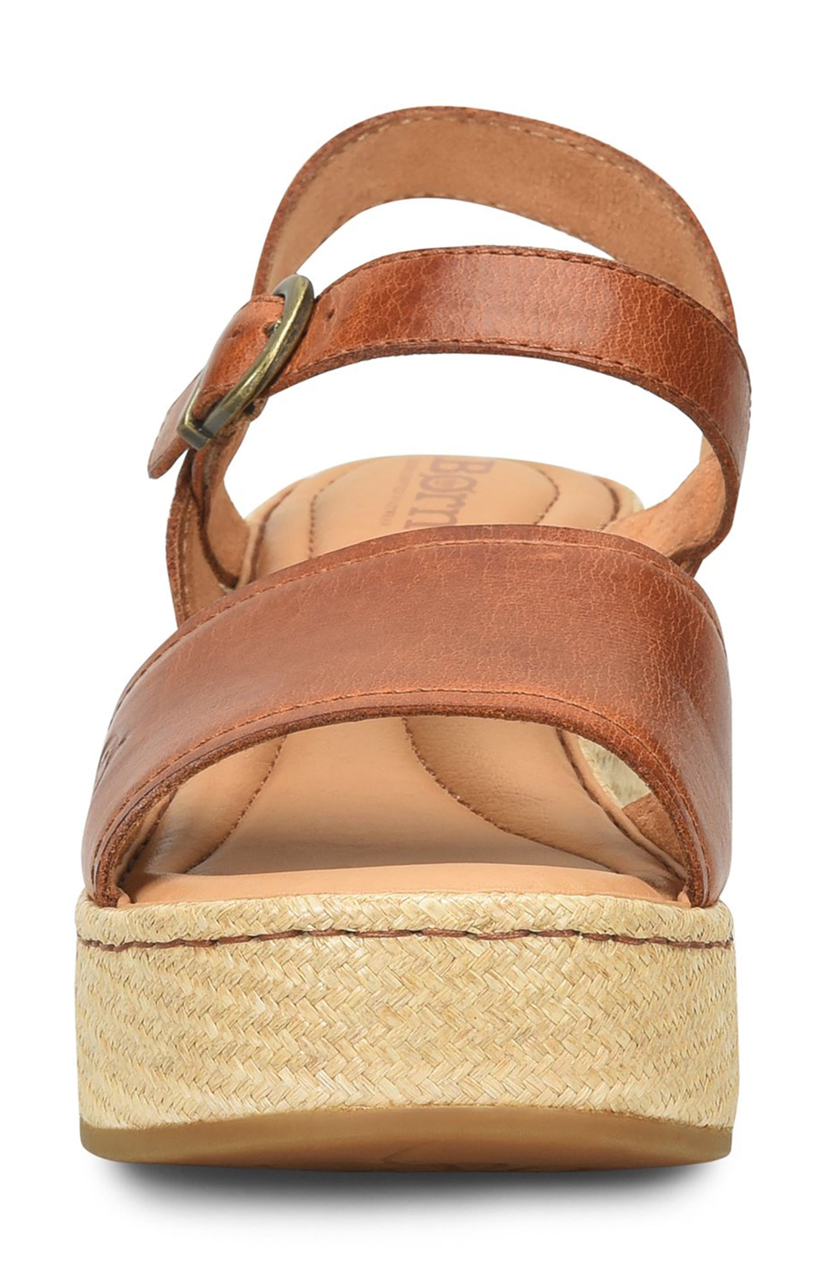 Børn Santos Platform Wedge Sandal, Alternate, color, Brown Leather
