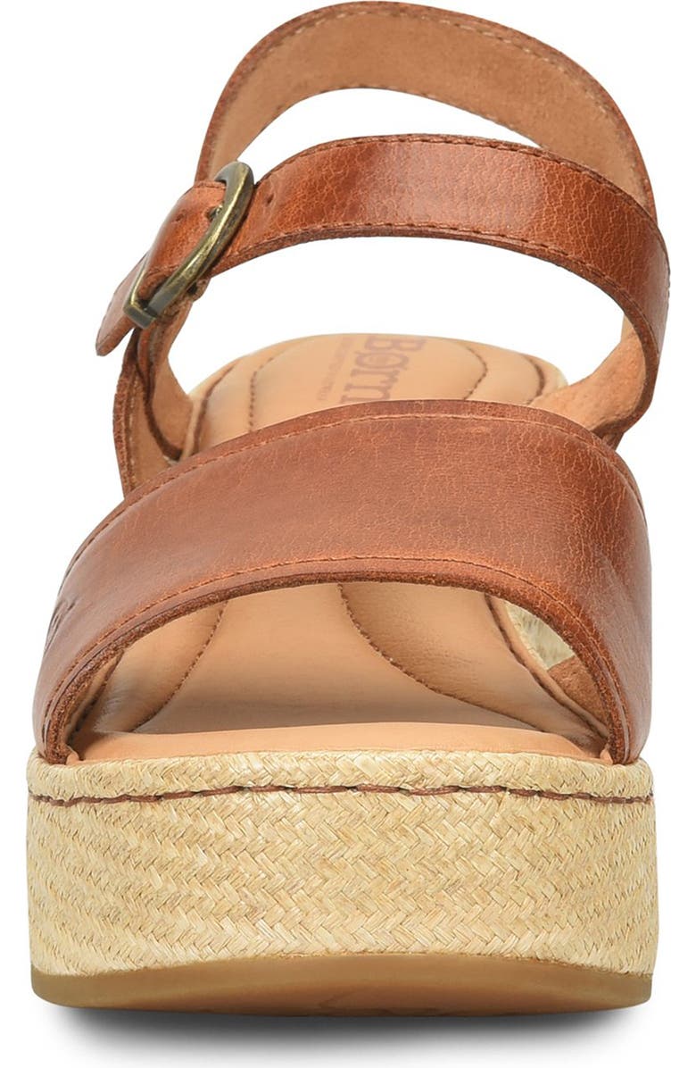 Børn Santos Platform Wedge Sandal, Alternate, color, Brown Leather