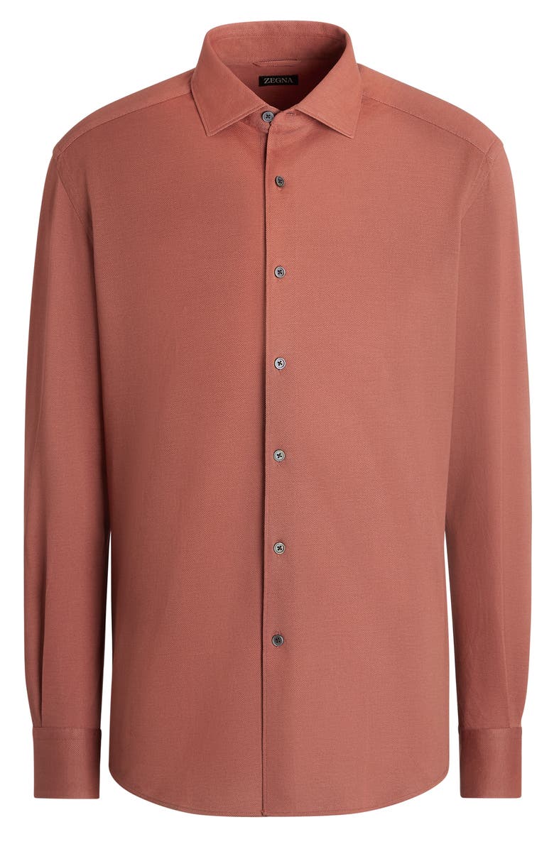 ZEGNA Cotton Button-Up Shirt, Alternate, color, 