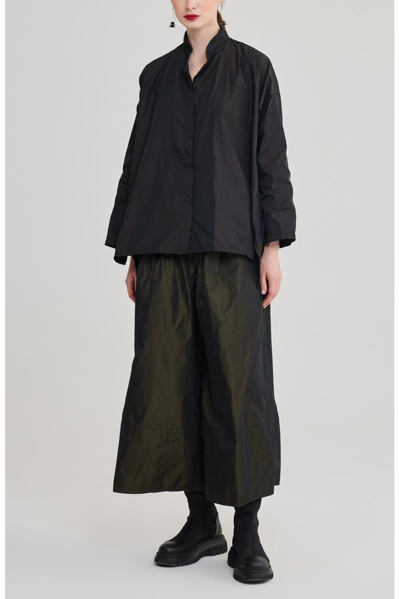 Poet Taffeta Shirt Jacket, Alternate, color, Brown