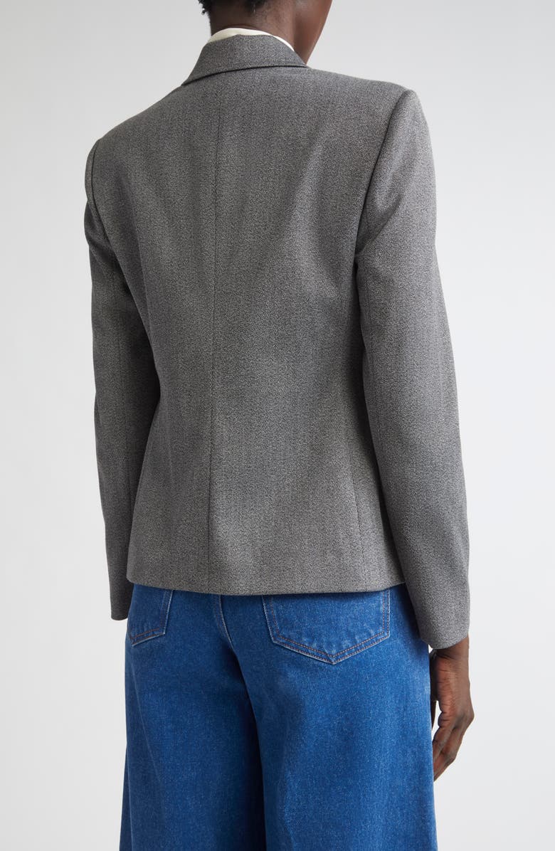 ST. JOHN Mélange Stretch Twill Jacket, Alternate, color, Medium Grey Melange