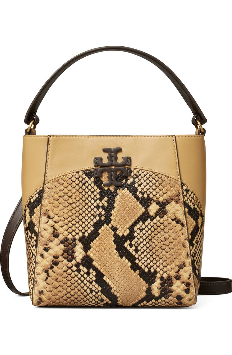 Tory Burch Small McGraw Snake Embossed Leather Crossbody Bag, Main, color,