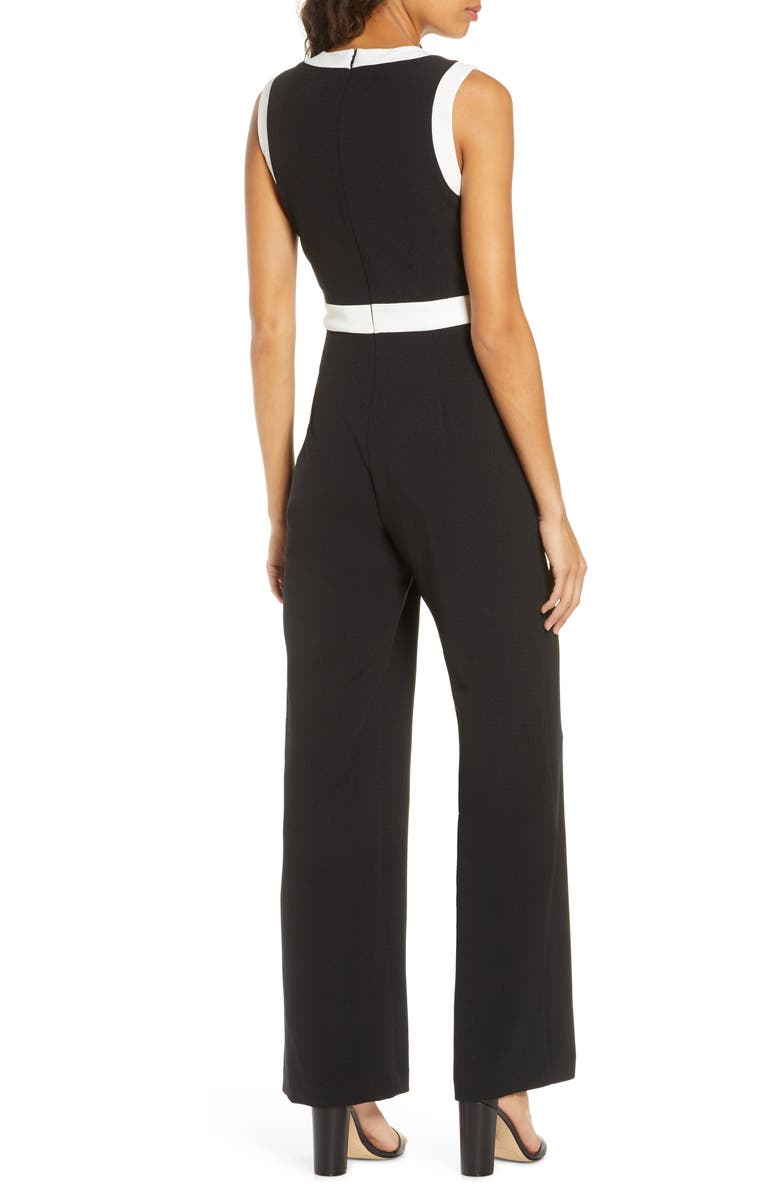 Vince Camuto Colorblock Crepe Jumpsuit, Alternate, color, 