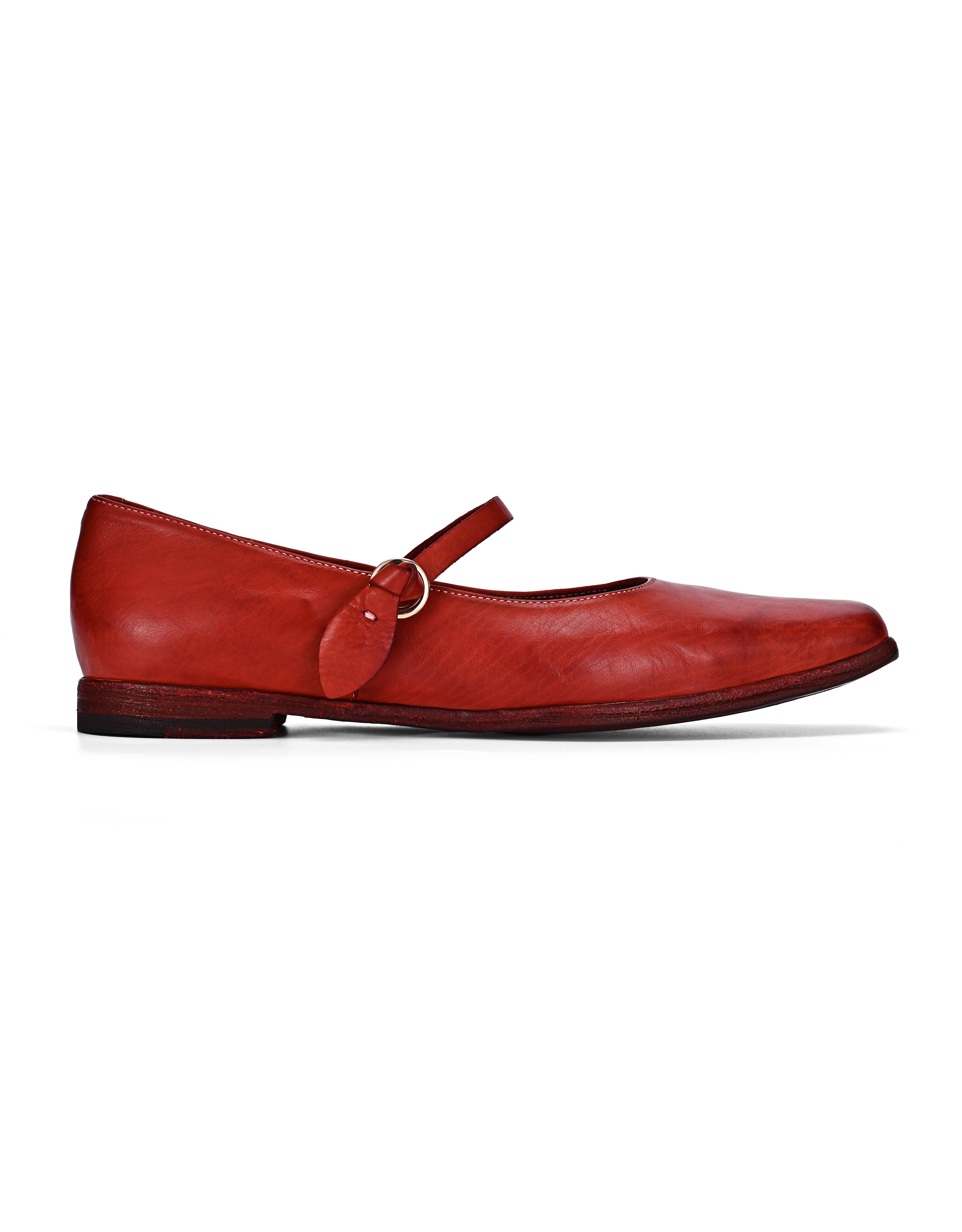 Classic Genuine Leather Polished Vintage Mary Jane Flat, Alternate, color, Brick