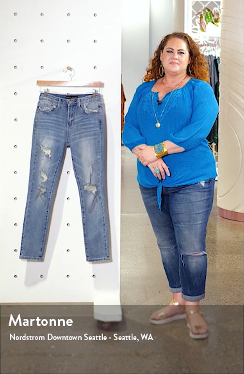 High Waist Ripped Ankle Skinny Jeans, sales video thumbnail