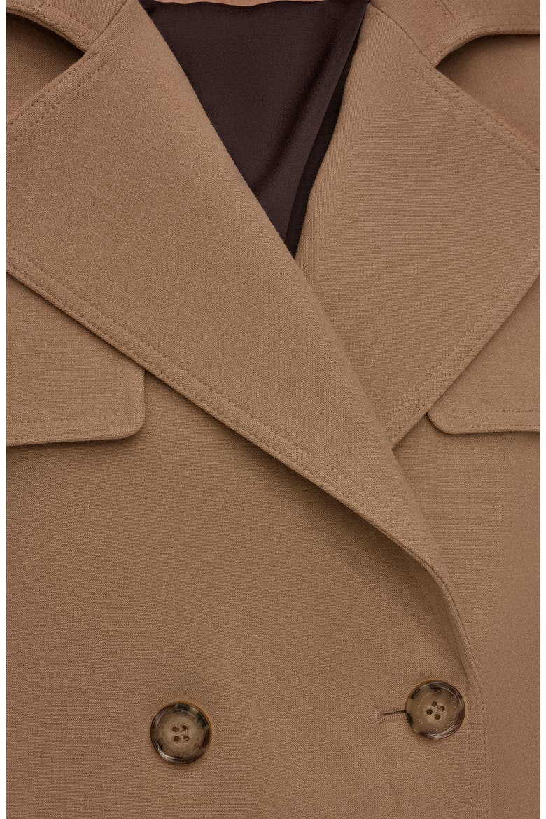 Double Breasted Crepe Coat, Alternate, color, LIGHT CAMEL