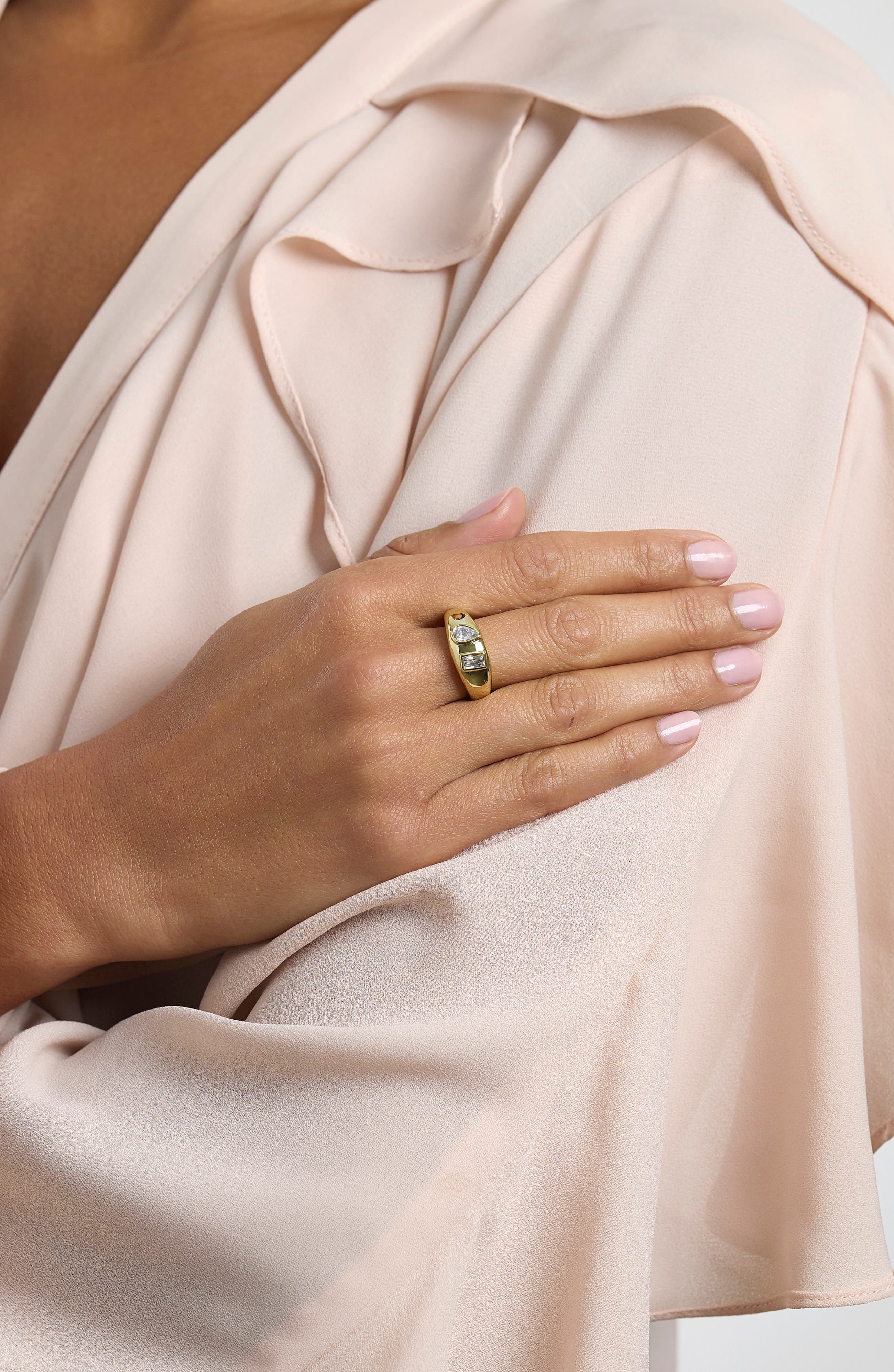 ATHRA LUXE Cubic Zirconia Dome Band Ring (Women) | Nordstromrack
