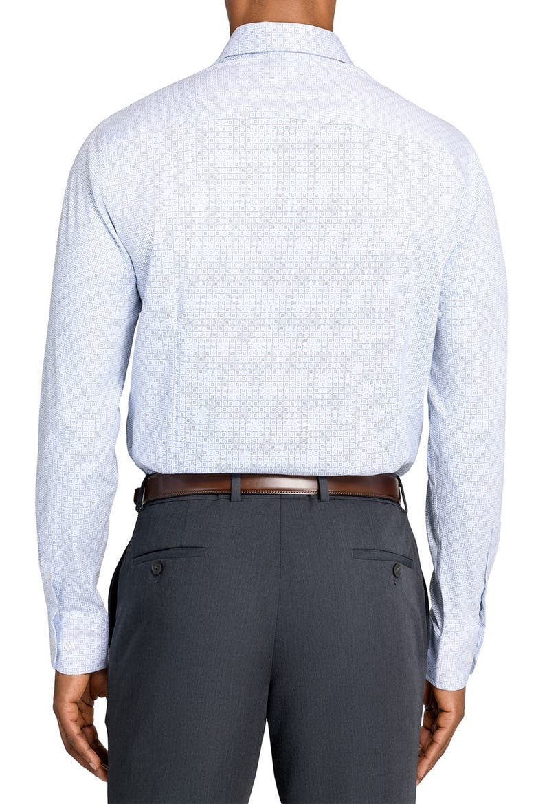 Cross Geo Print Reworked Dress Shirt, Alternate, color, WHITE/ BLUE