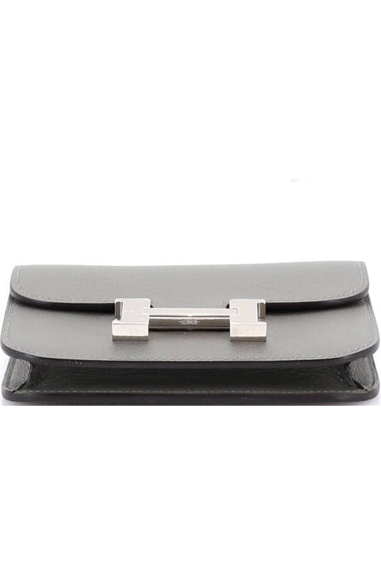 Pre-Owned Hermes Constance Slim Wallet Evercolor, Alternate, color, Gris Asphalte