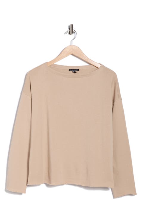 Boxy Boat Neck Organic Cotton Top