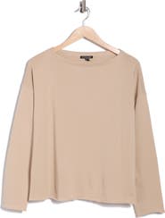 Eileen Fisher Boxy Boat Neck Organic Cotton Top