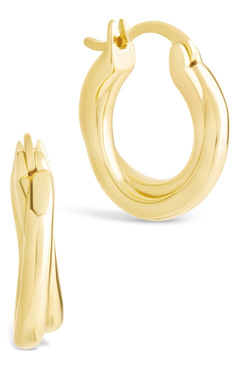 Janice Twisted Huggie Hoop Earrings