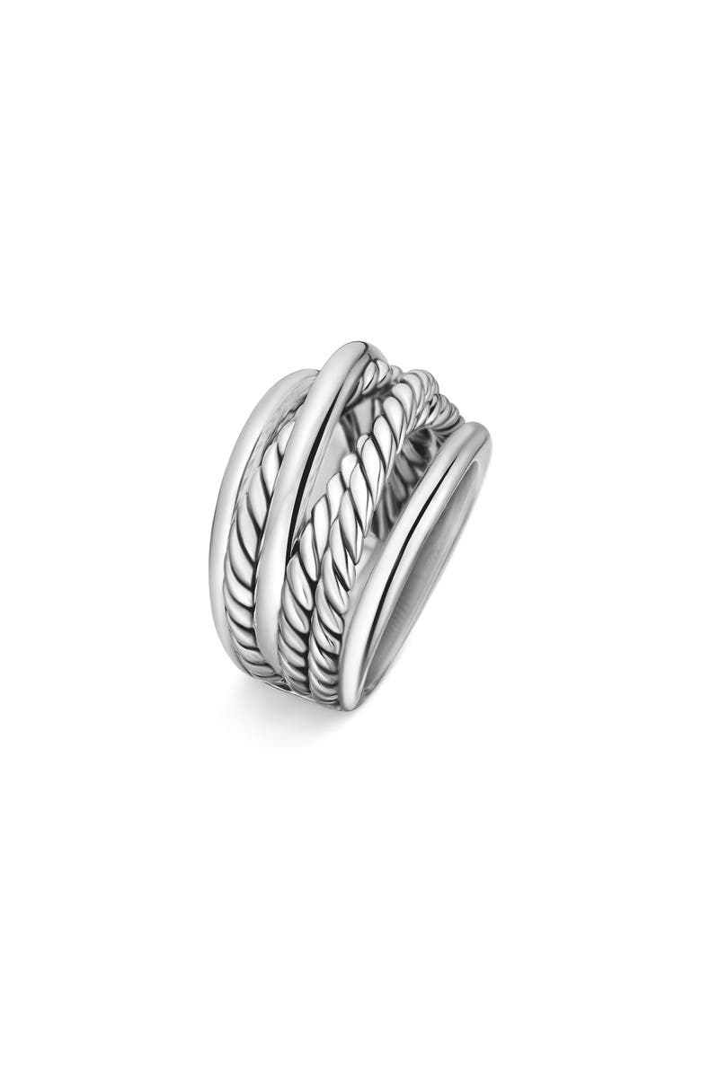 David Yurman Crossover Ring, Alternate, color, Silver