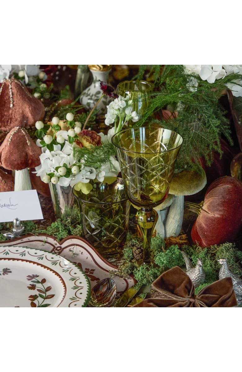 Mrs. Alice Engraved Wine Glasses, Alternate, color, Olive