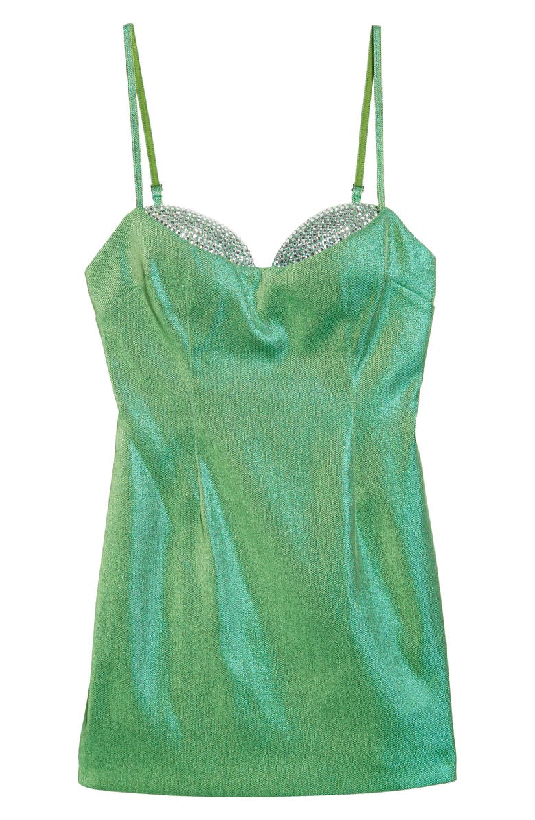 Area Crystal Cup Lamé Minidress, Alternate, color, 