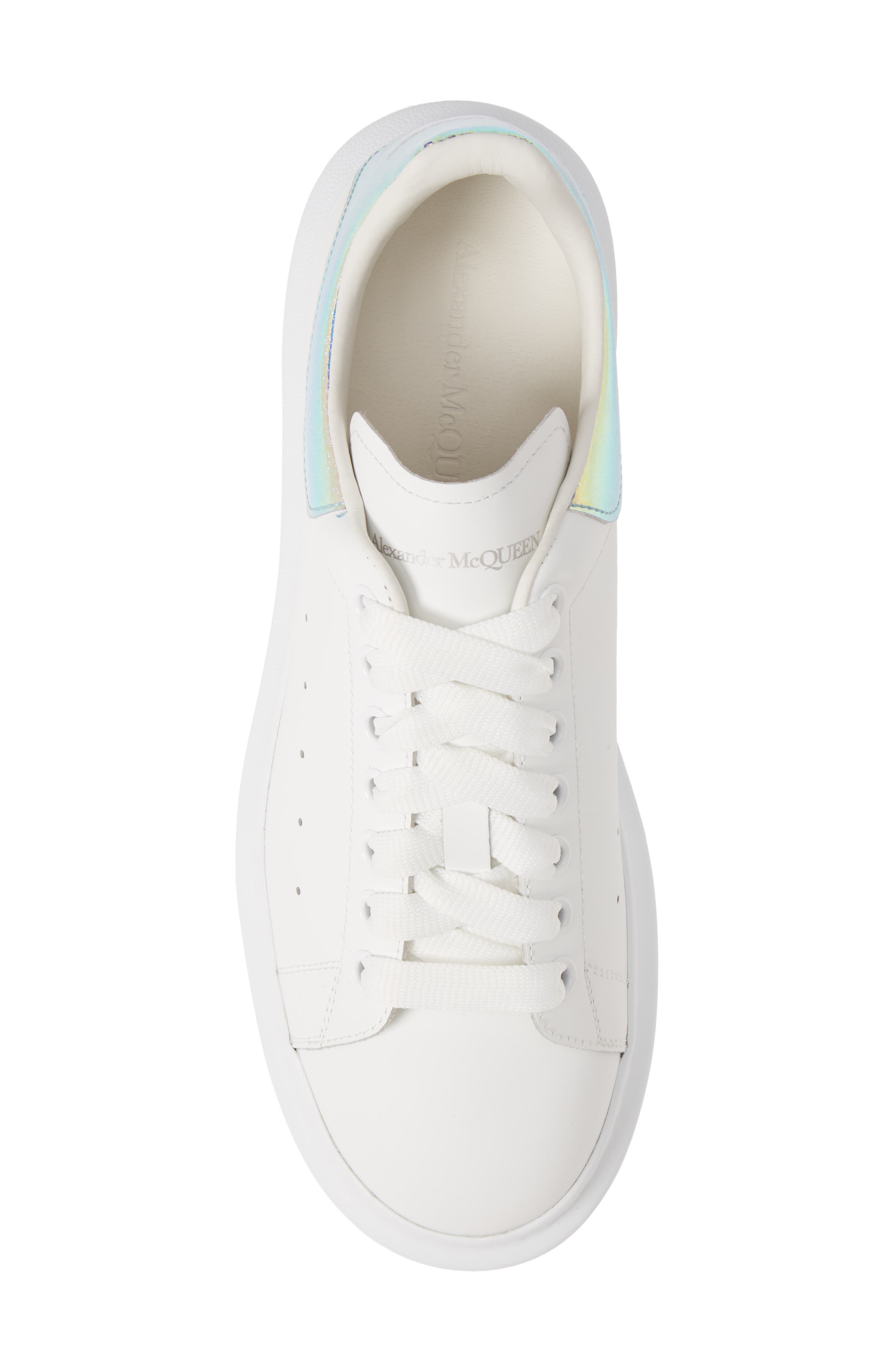 Alexander McQueen Oversize Low Top Sneaker, Alternate, color, WHITE/ WHITE/ BLUE