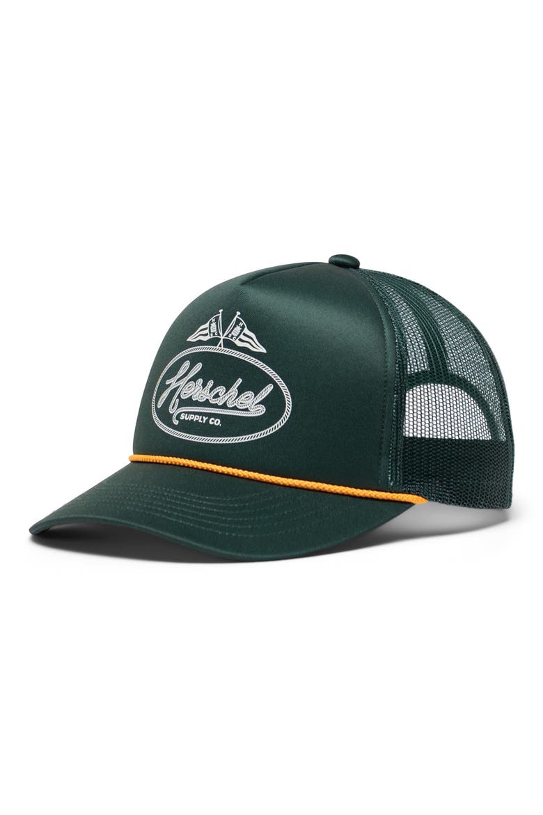 Marina Mesh Yachting Snapback Cap, Main, color, DARK GREEN