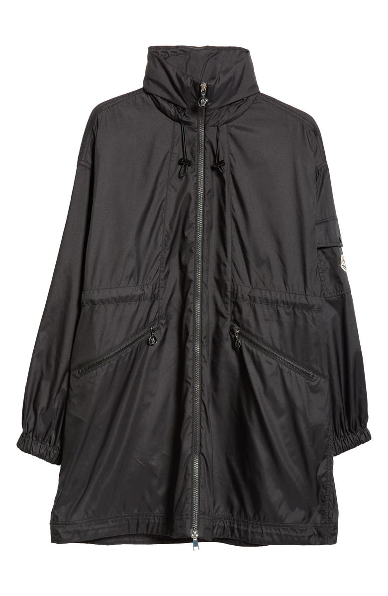 Moncler Adhemar Longline Hooded Parka, Alternate, color, Black