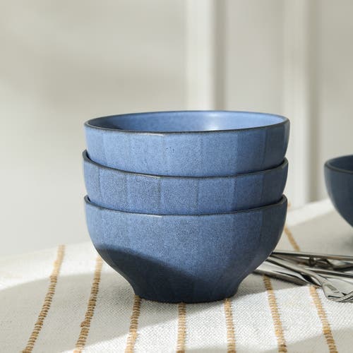 Stone Lain Rio Stoneware 4-piece Bowl Set In Blue