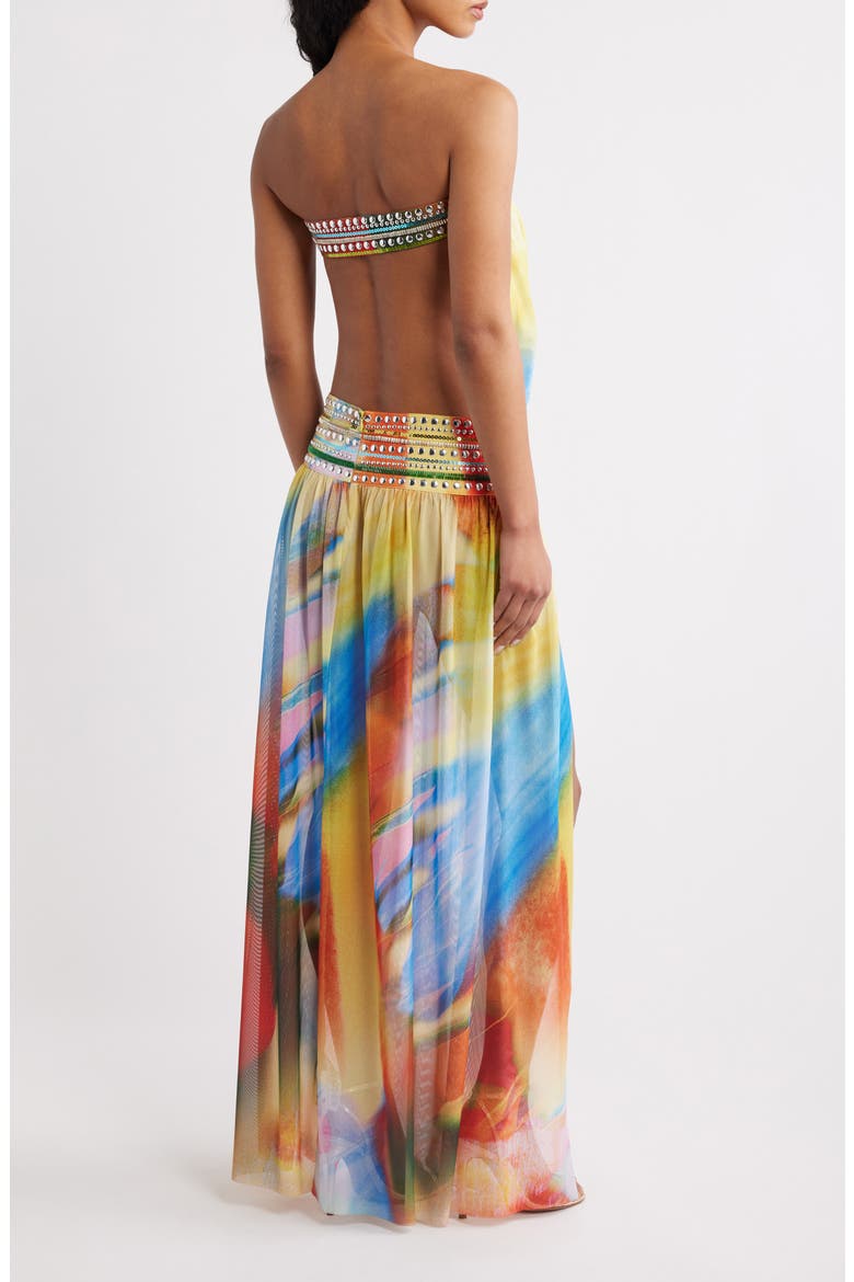 Jewel Band Sleeveless Maxi Dress, Alternate, color, BLUE MULTI