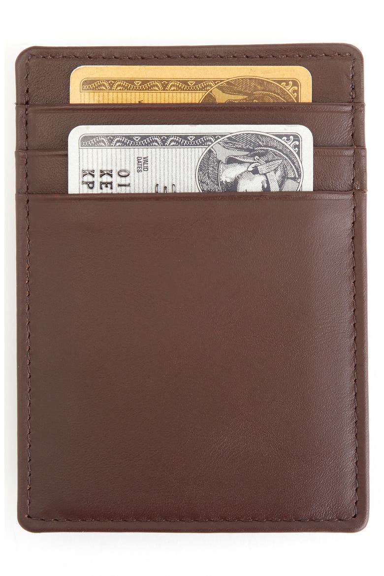 Magnetic Money Clip Card Case, Alternate, color, BROWN