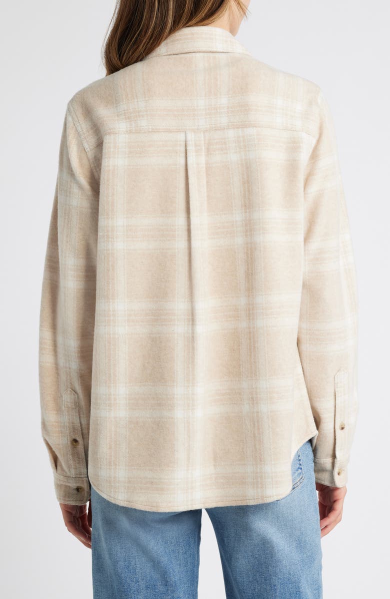 beachlunchlounge Sally Plaid Shacket, Alternate, color, Oatmeal Cream