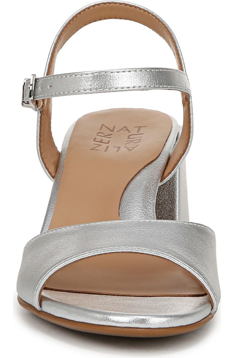 Naturalizer Daisy Block Heel Sandal, Alternate, color, Silver