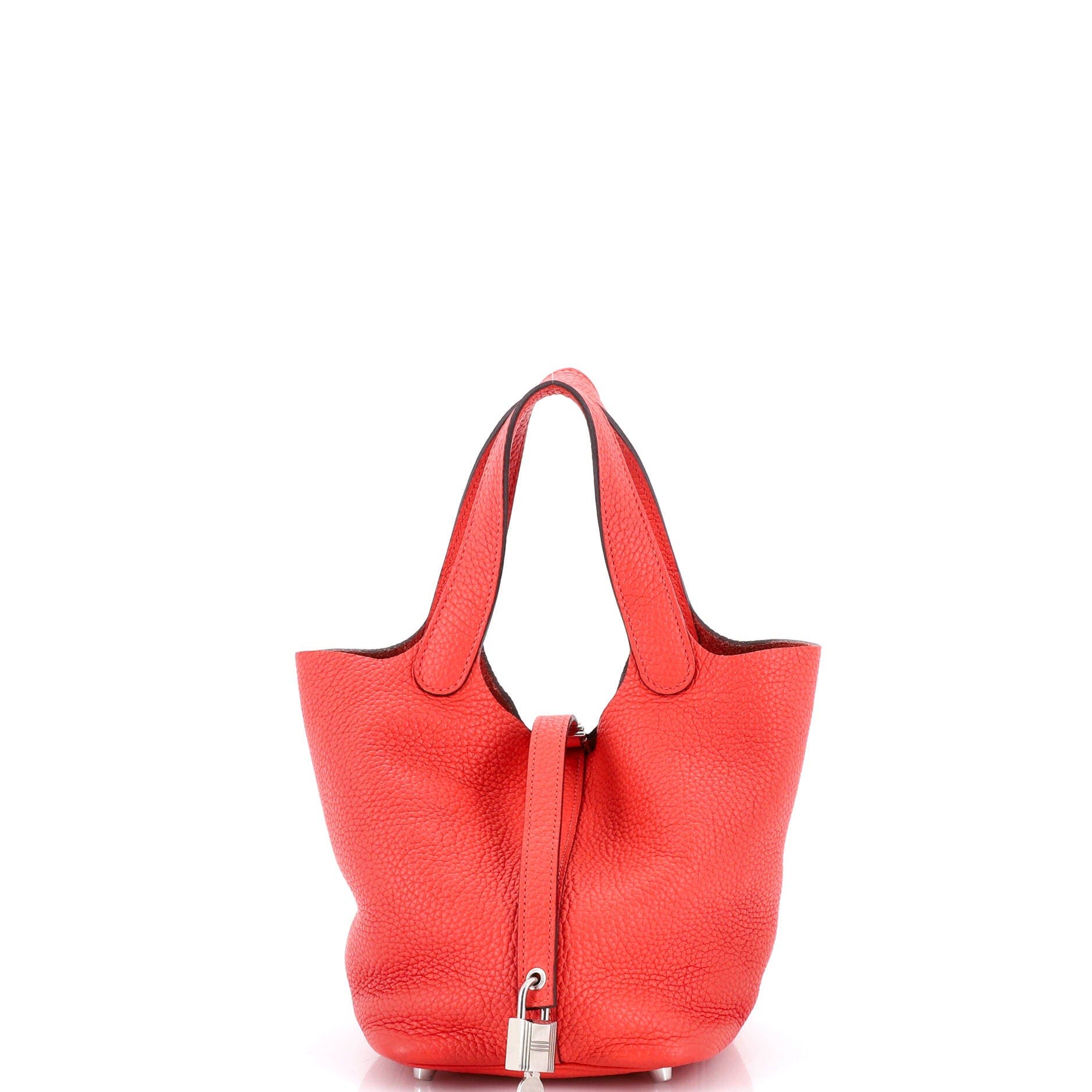 Pre-Owned Hermes Picotin Lock Bag Clemence PM, Main, color, Rouge Pivoine