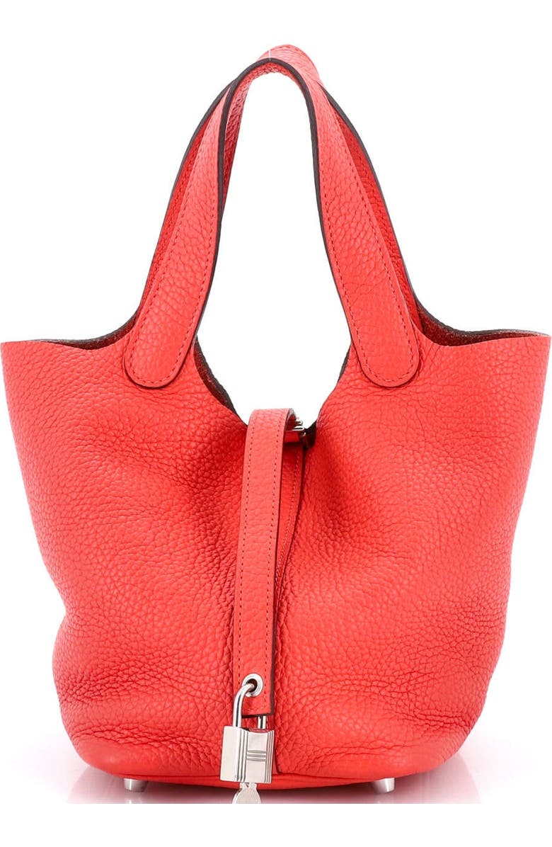 Pre-Owned Hermes Picotin Lock Bag Clemence PM, Main, color, Rouge Pivoine